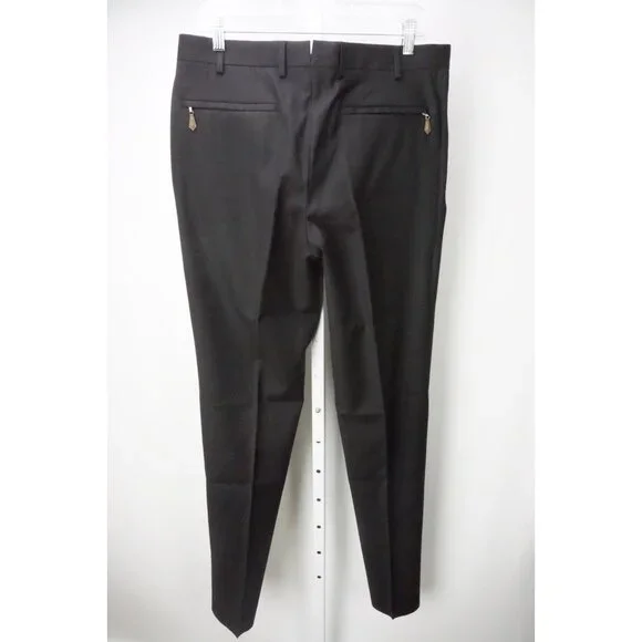 Zanella Kemp Cinquanta Black 100% Wool Mens Pants Trousers Sz 50 EU NEW
